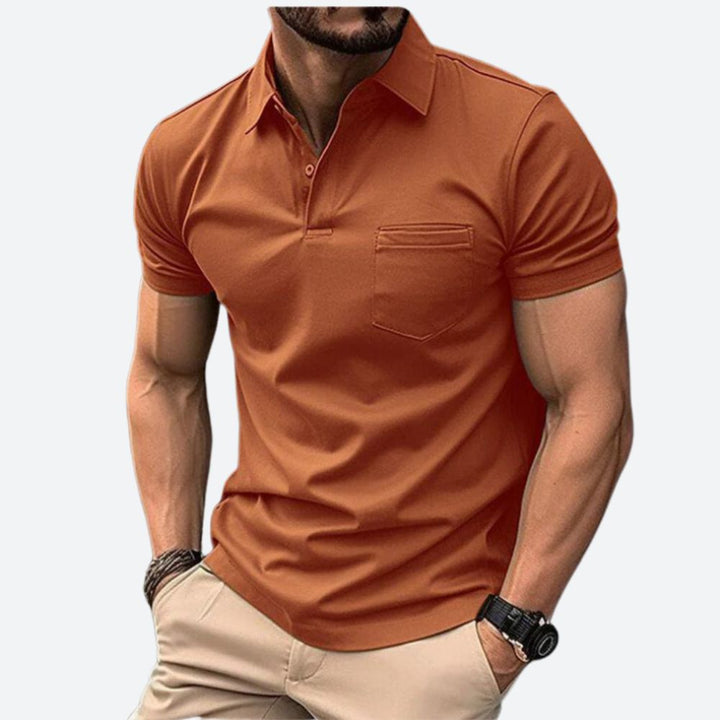 Czarna męska koszulka polo, nienaganny styl, komfortowa, idealna do eleganckich i casualowych outfitów.