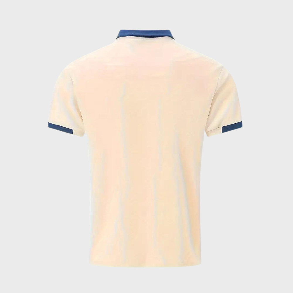 Elegancko-casualowa męska koszulka polo. Klasyczny krój, krótki rękaw, oddychający poliester.