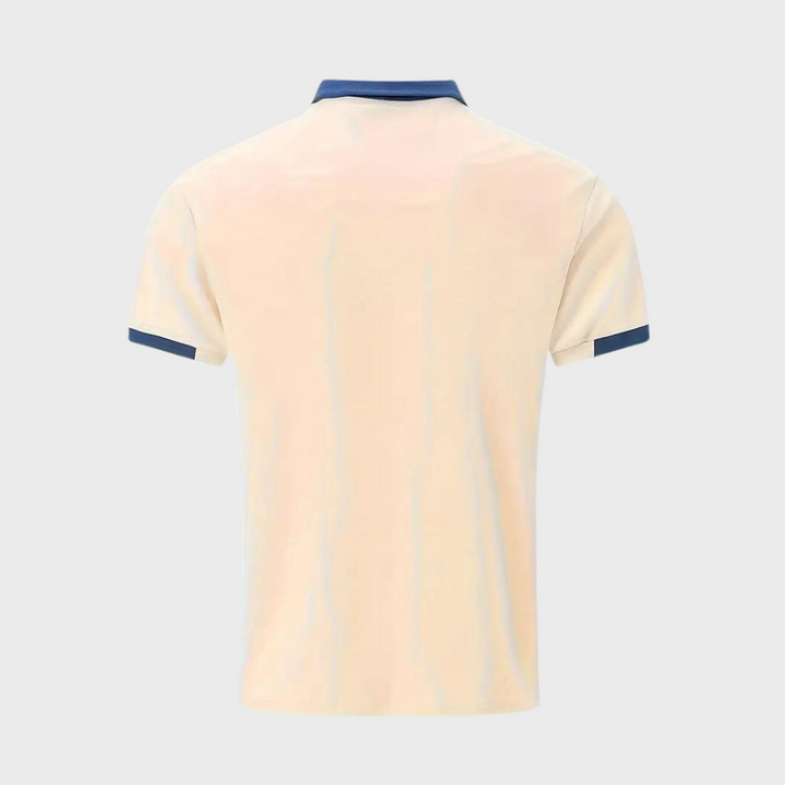 Elegancko-casualowa męska koszulka polo. Klasyczny krój, krótki rękaw, oddychający poliester.