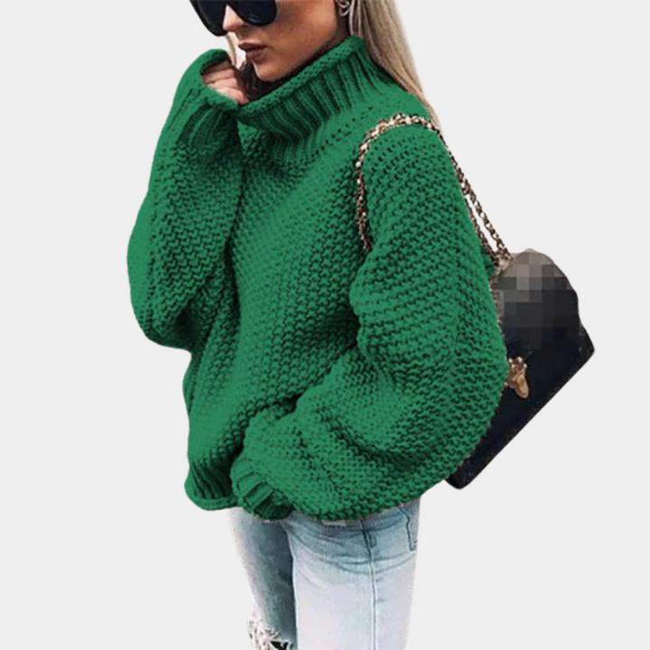 Przytulny sweter damski, idealny na zimę. Ciepły, modny casualowy sweter zapewni komfort i modny wygląd.