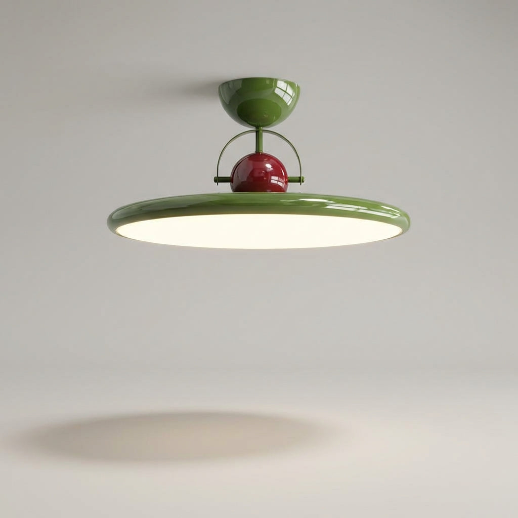 Designerska lampa Solunair z akrylu i metalu, minimalistyczne oświetlenie sufitowe.