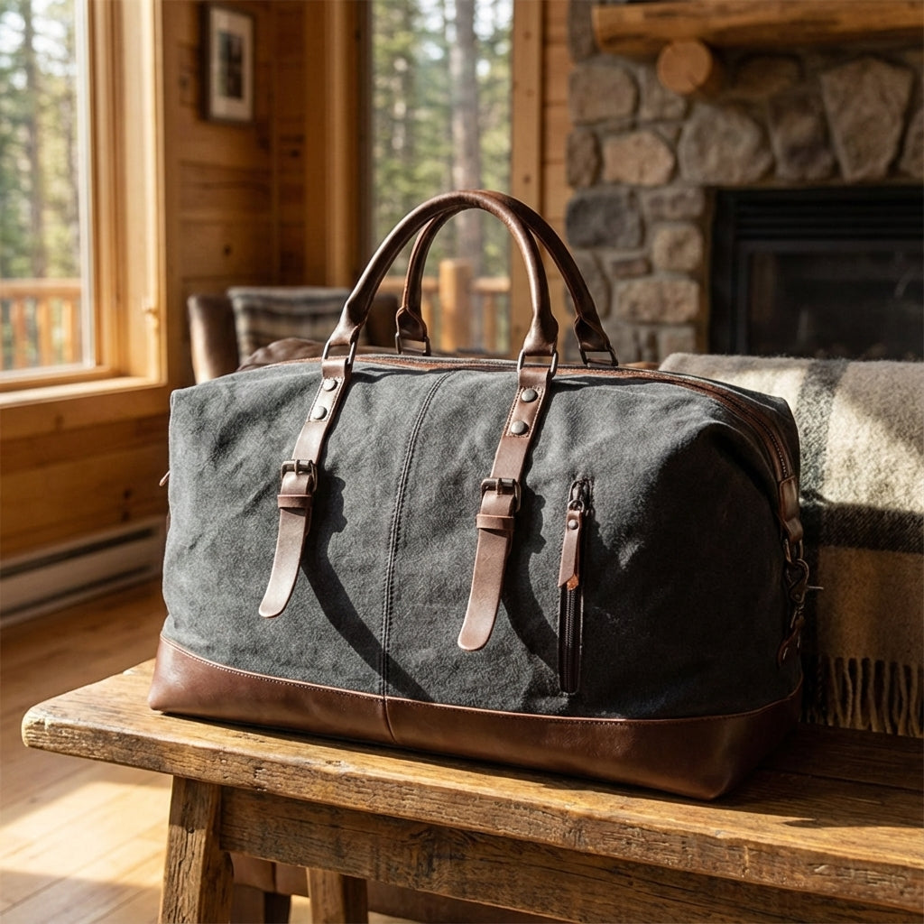 Czarna torba podróżna unisex Wanderon 50L, idealna na weekend lub sport. Duża pojemność i trwałość.