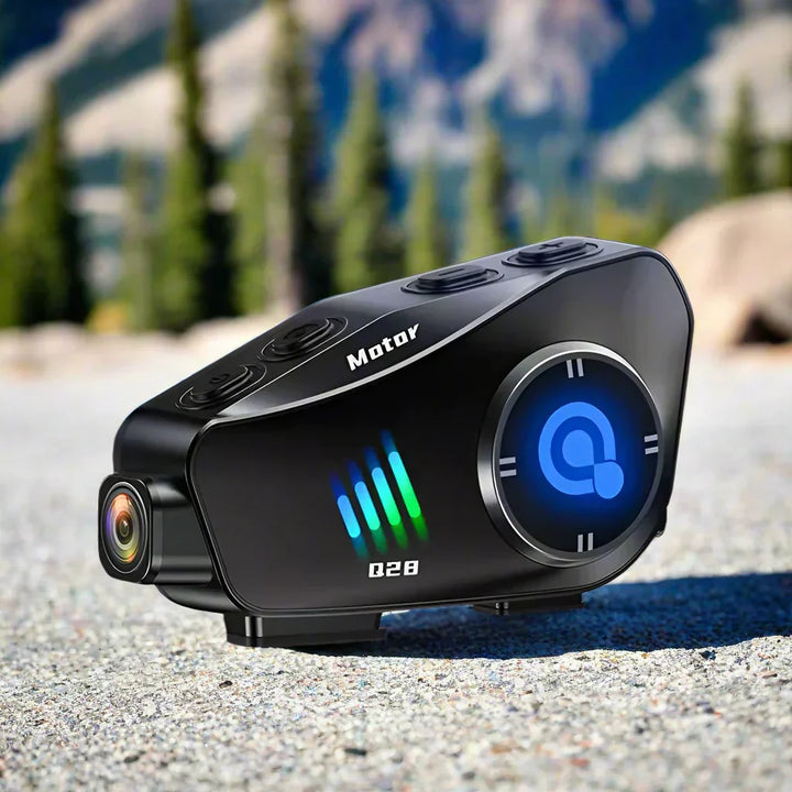Kask motocyklowy z kamerą 1080P HD, rejestratorem jazdy i Bluetooth, idealny do nagrywania tras.