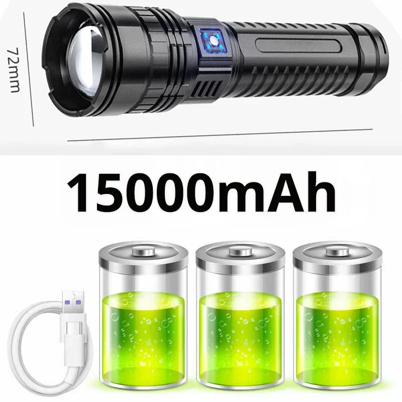 Latarka LED Striker 10000 lm, wielofunkcyjna. Ładowalna, wodoodporna, zapewnia jasne światło w każdych warunkach.
