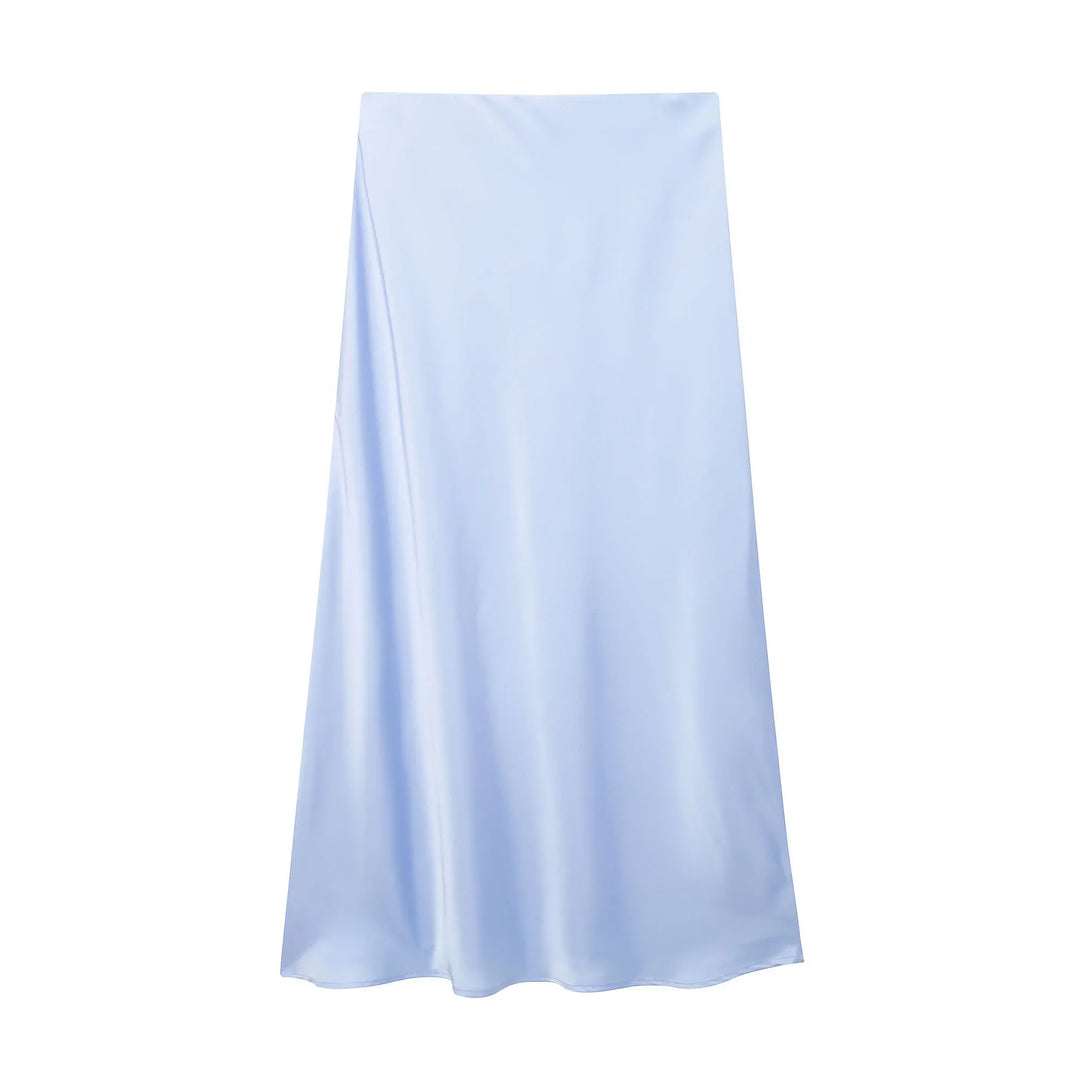 Spódnica damska midi A-line, wysoki stan, rozkloszowany krój. Komfortowa i elegancka, świetna na wiele okazji.