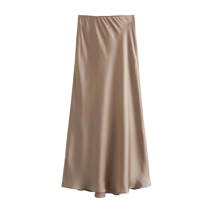 Damska spódnica midi A-line, wysoki stan, klasyczny krój. Elegancka odzież codzienna, łatwa do stylizacji.