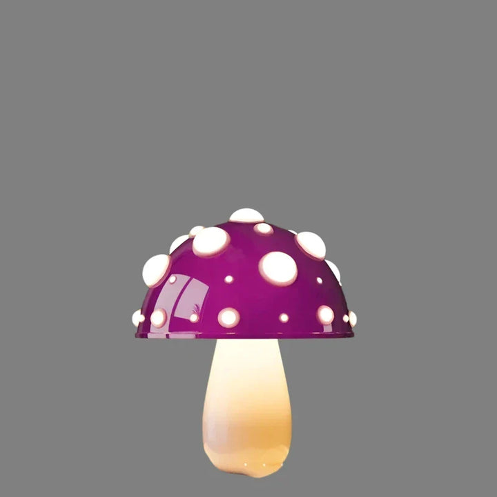 Bezprzewodowa lampa LED Grzybek. Nowoczesne oświetlenie stołowe z funkcją USB do salonu.