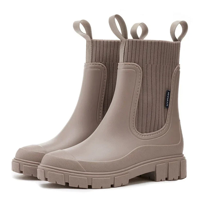 Elastyczne kalosze damskie Zofia. Modne buty na deszcz, idealne na jesień/zimę. Wodoodporne.