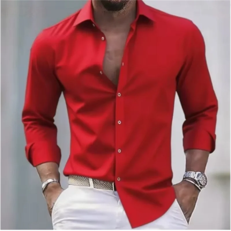 Elegancka męska koszula biznesowa z długim rękawem, fason slim fit. Idealna do garnituru lub marynarki.