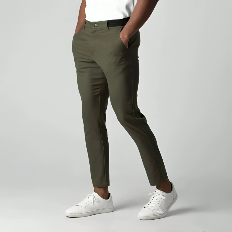Całoroczne męskie spodnie chino, prosta nogawka. Klasyczny design, elegancja i wygoda na każdą okazję.
