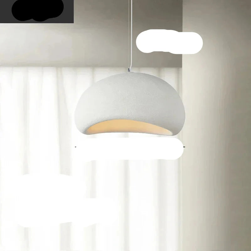 Lampa wisząca Japandi. Eleganckie, minimalistyczne oświetlenie sufitowe z żywicy. Idealna dekoracja wnętrz.