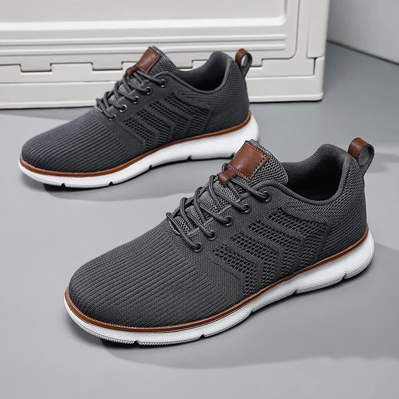 Męskie sneakersy casualowe, sznurowane, z modną teksturą. Idealne do miejskich, codziennych outfitów.