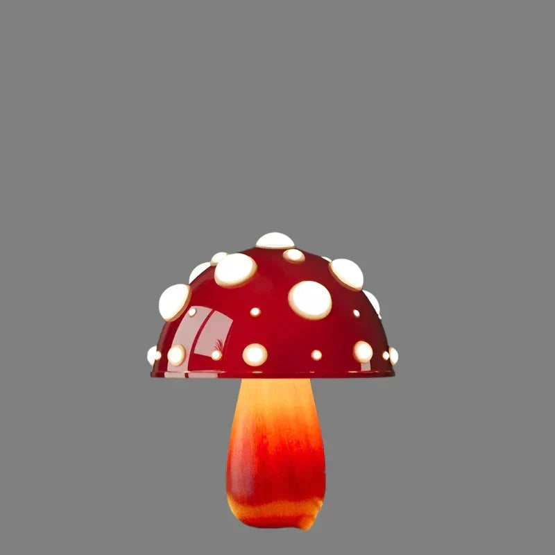 Designerska lampa stołowa LED Grzybek. Oświetlenie z ładowaniem USB, dodające uroku wnętrzu.
