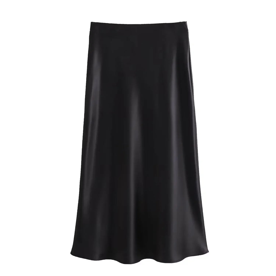 Elegancka damska spódnica midi rozkloszowana, wysoki stan, krój A-line. Uniwersalna moda damska dla każdej sylwetki.