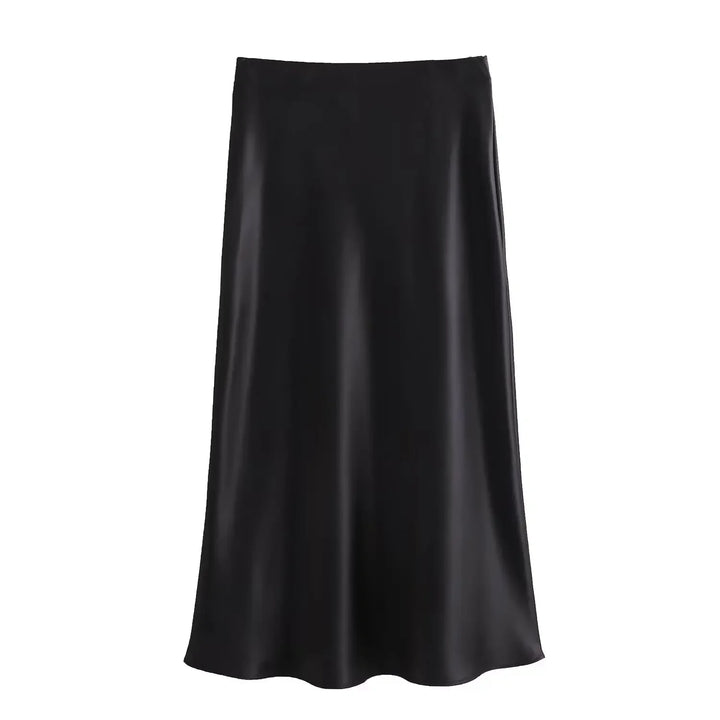 Elegancka damska spódnica midi rozkloszowana, wysoki stan, krój A-line. Uniwersalna moda damska dla każdej sylwetki.