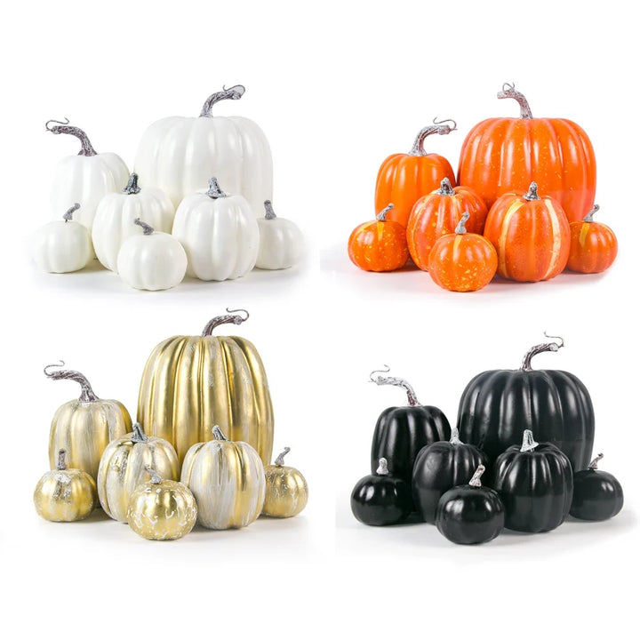 Sztuczne dynie dekoracyjne z pianki na Halloween, idealne do jesiennych aranżacji i ozdób domu.