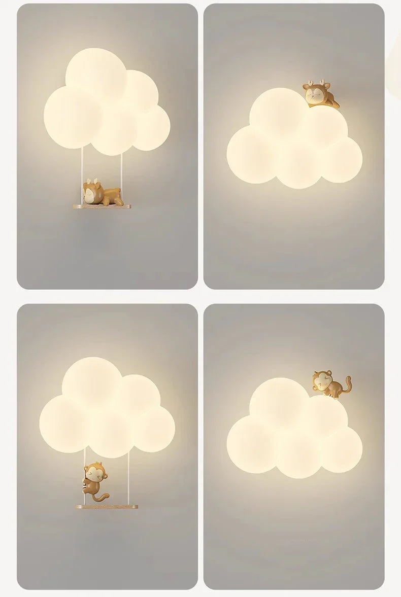 Lampa ścienna LED, biała, z uroczym motywem zwierzęcym. Magiczny blask oświetlenia dziecięcego w pokoju dziecka.