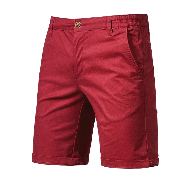 Tylny widok męskich szortów casual regular fit. Praktyczne kieszenie, modny fason na letni styl męski.