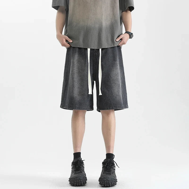 Sprane męskie szorty długie, fason baggy. Wygodne na lato, do miejskich stylizacji streetwear.