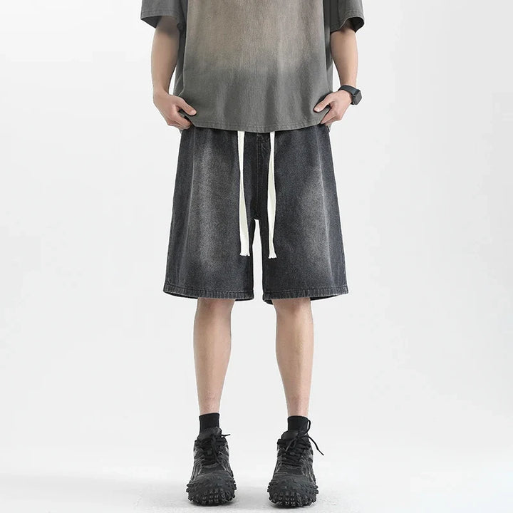 Sprane męskie szorty długie, fason baggy. Wygodne na lato, do miejskich stylizacji streetwear.