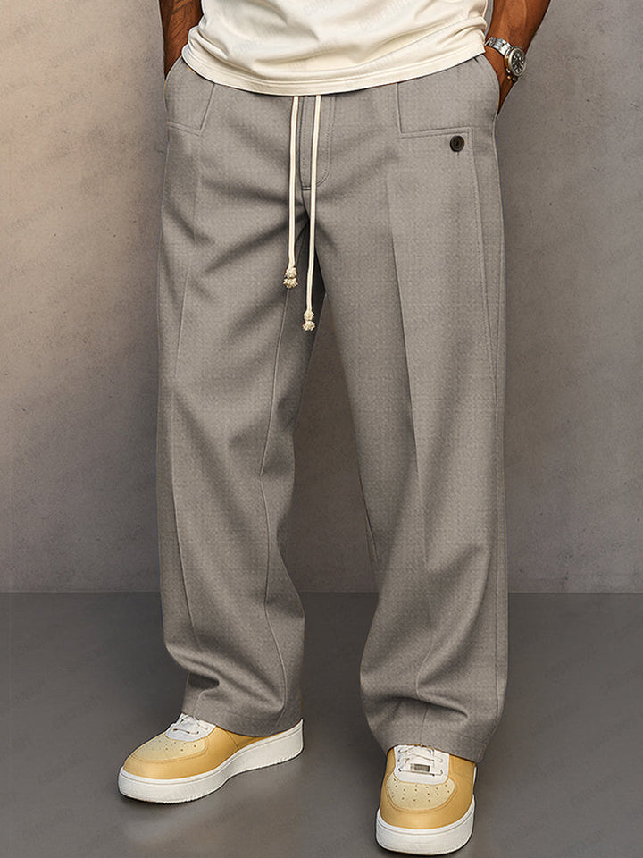 Spodnie męskie klasyczne, uniwersalne do eleganckich i codziennych stylizacji. Wysoki komfort.