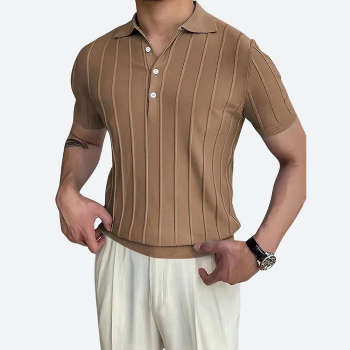 Męska koszulka polo bawełniana slim fit z krótkim rękawem, idealna na lato, casualowy i elegancki styl męski.