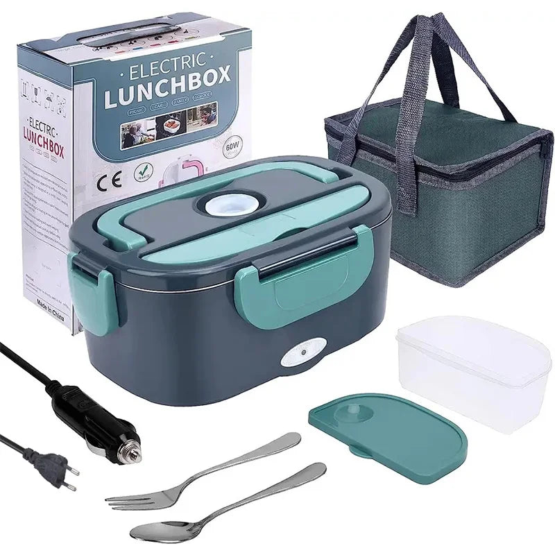 Przenośny elektryczny lunchbox HeatBox 1,5L, 60W, podgrzewa posiłek. Idealny do biura i w podróży.