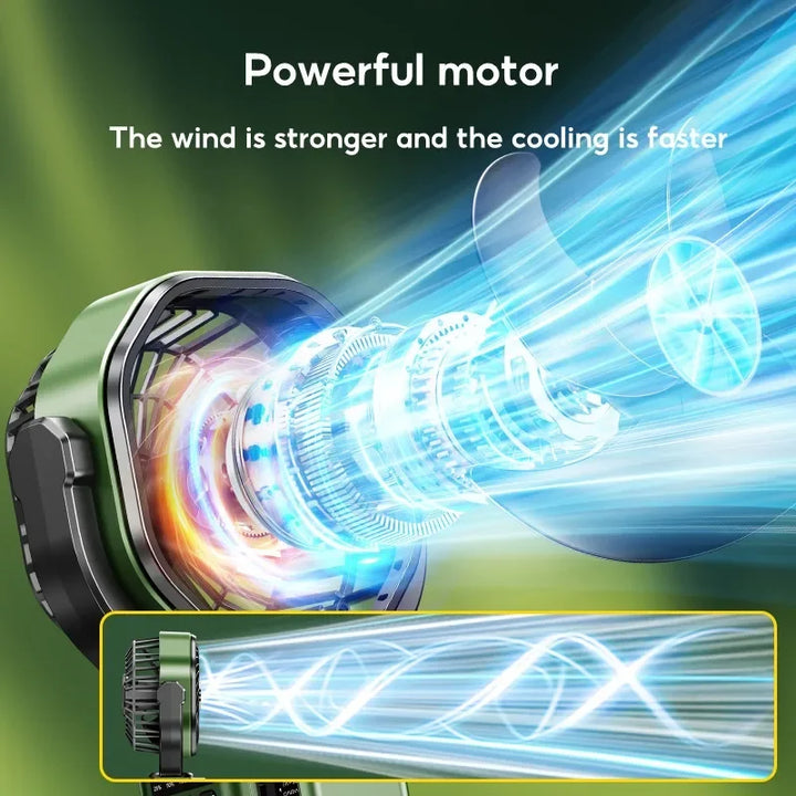 Wentylator kempingowy z funkcją powerbanku 6000mAh. Naładuj telefon w podróży dzięki temu przenośnemu urządzeniu.