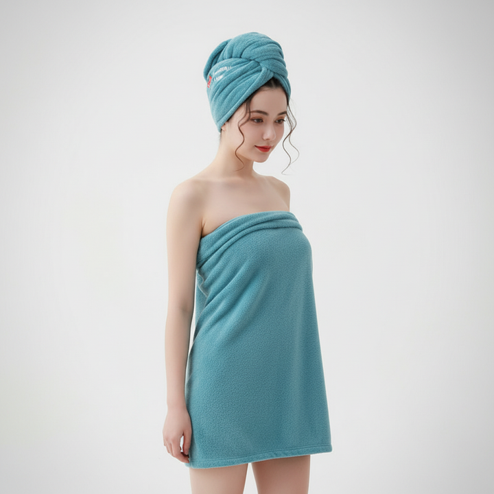 Szybkoschnący ręcznik turban z mikrofibry HairBuddy dla kobiet, idealny do pielęgnacji i ochrony włosów.