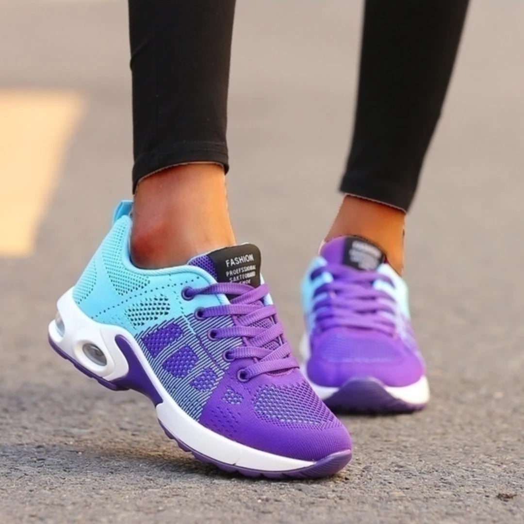 Buty sportowe damskie, amortyzowane, lekkie, w stylu casual, kolor fuksja.