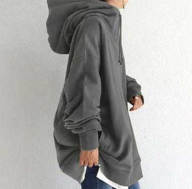 Wygodna damska bluza z kapturem i zamkiem, luźny krój w stylu casual, idealna do codziennych stylizacji.