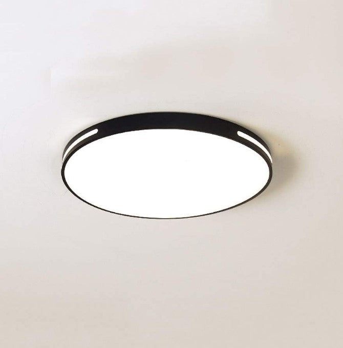 Designerska lampa sufitowa LED, czarna lub biała, ultracienka, do stylowego oświetlenia salonu/kuchni.