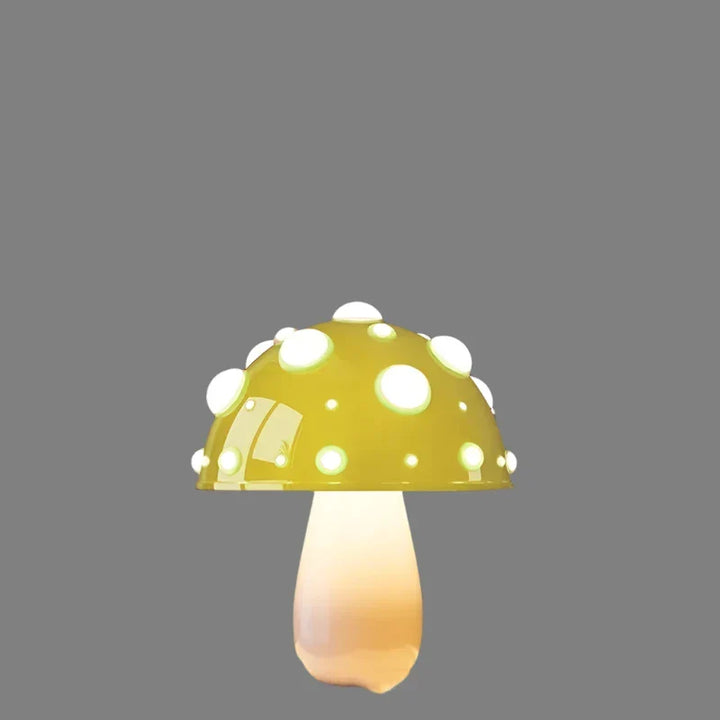 Dekoracyjna lampa stołowa LED Grzybek. Wygodne ładowanie USB, idealna na biurko czy szafkę nocną.
