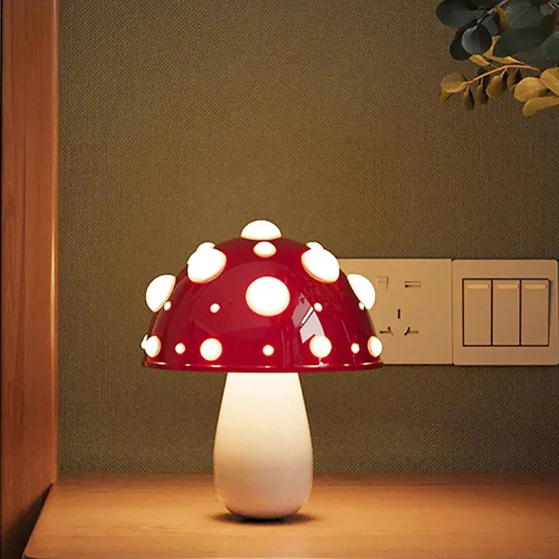 Nowoczesna lampa stołowa LED Grzybek z ładowaniem USB. Idealne oświetlenie i dekoracja wnętrz.