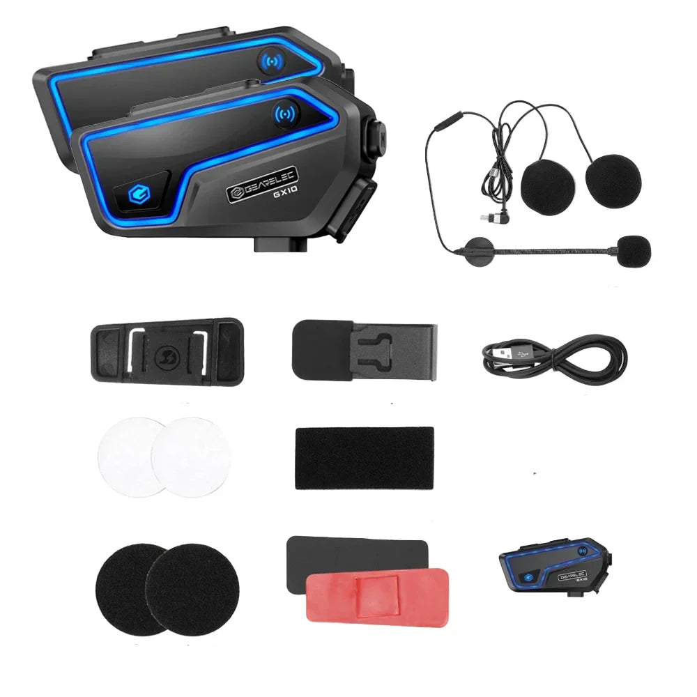 Wielofunkcyjny interkom motocyklowy Bluetooth IP67 RideSync, solidna konstrukcja, łatwy montaż.