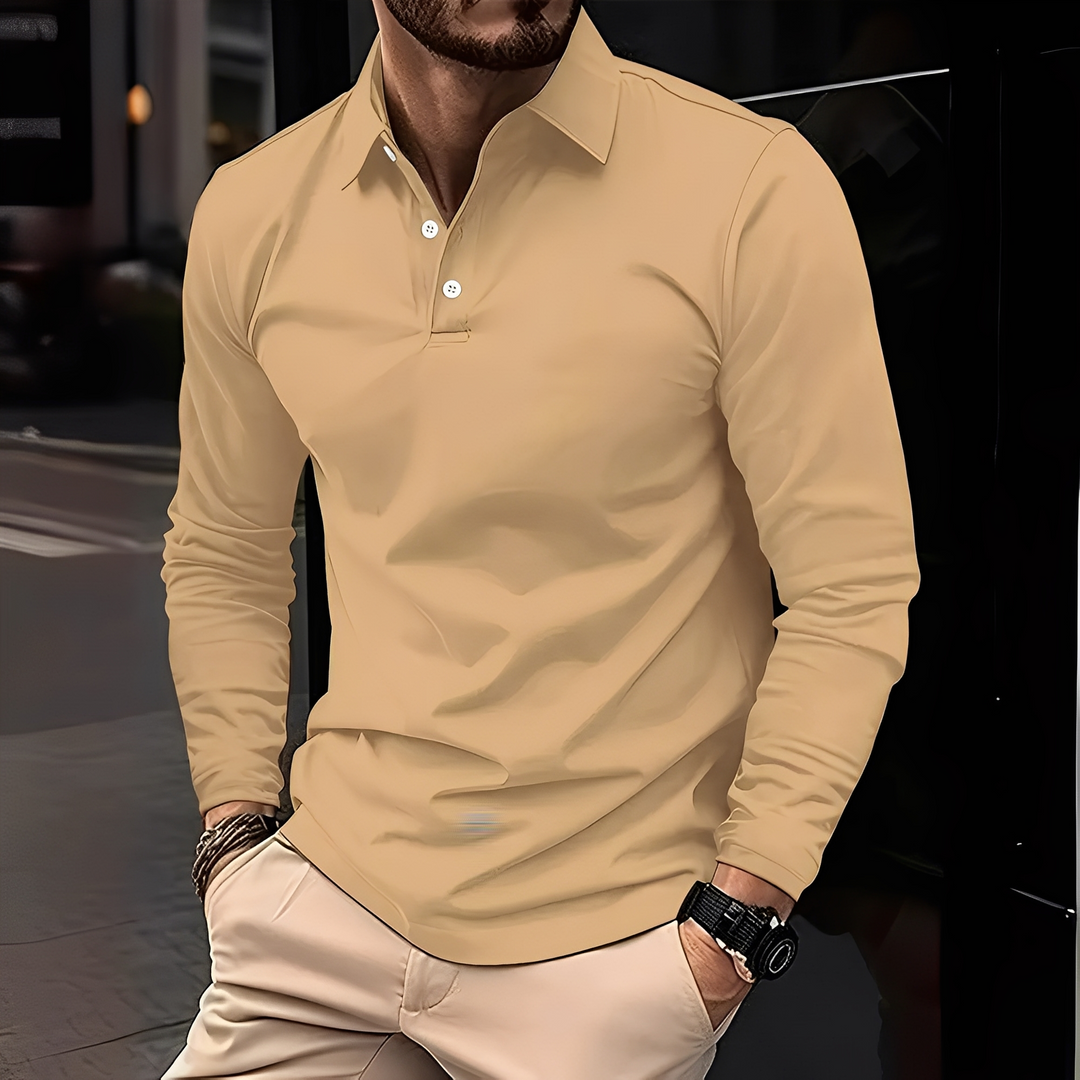 Męska koszulka polo z długim rękawem, idealna do casualowych i eleganckich stylizacji. Komfort i styl.