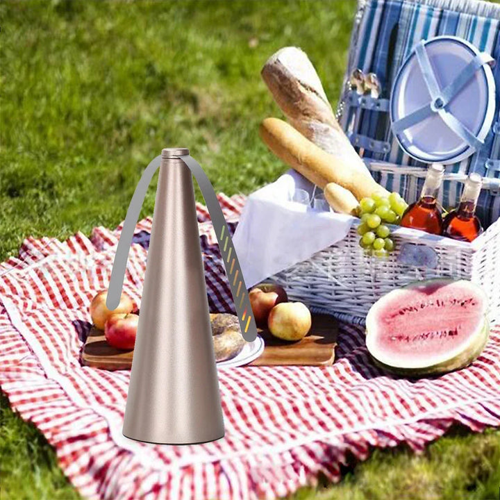 Przenośny wentylator odstraszający muchy na piknik, grill i kemping. Ciesz się jedzeniem bez owadów.