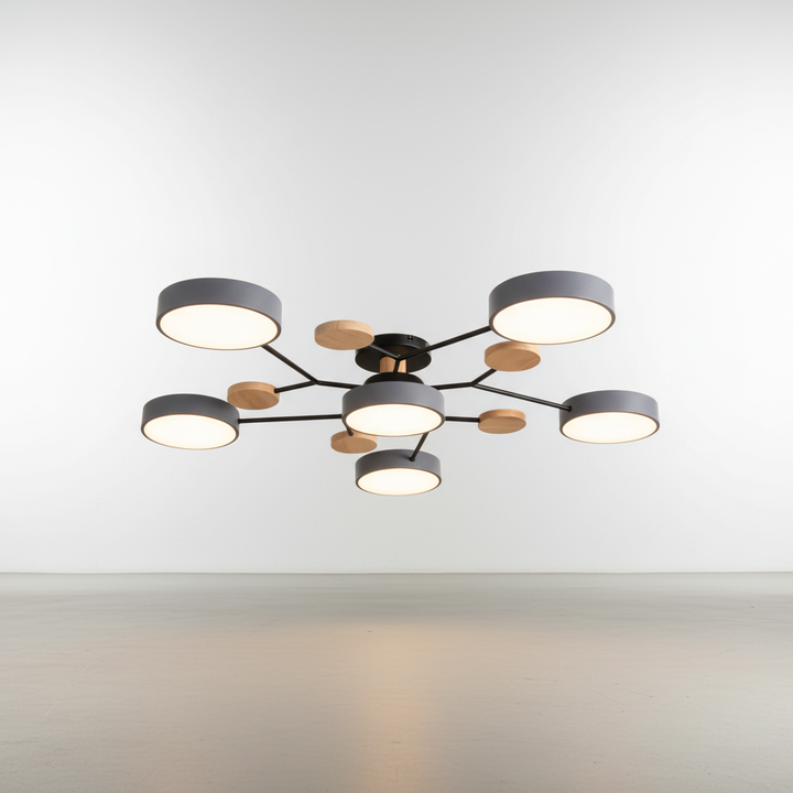 Designerska lampa sufitowa LED SkandiGlow. Nowoczesne, energooszczędne oświetlenie skandynawskie z ciepłym światłem.