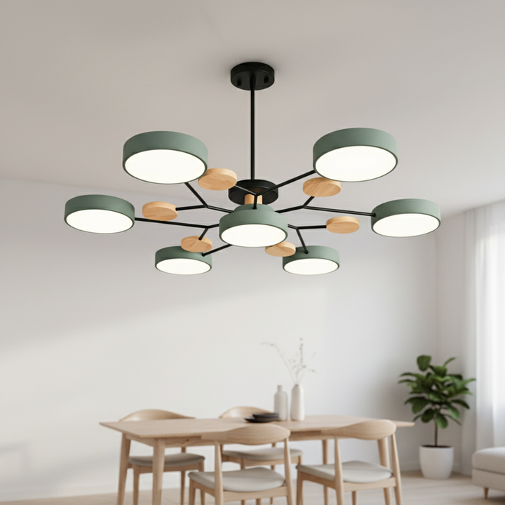 Lampa sufitowa LED SkandiGlow. Nowoczesna, skandynawska lampa z ciepłym światłem, idealna do salonu.