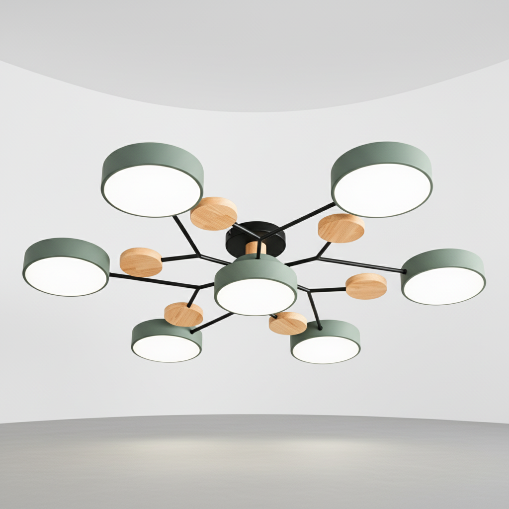 Designerska lampa sufitowa LED SkandiGlow. Minimalistyczny styl skandynawski, energooszczędne ciepłe światło.