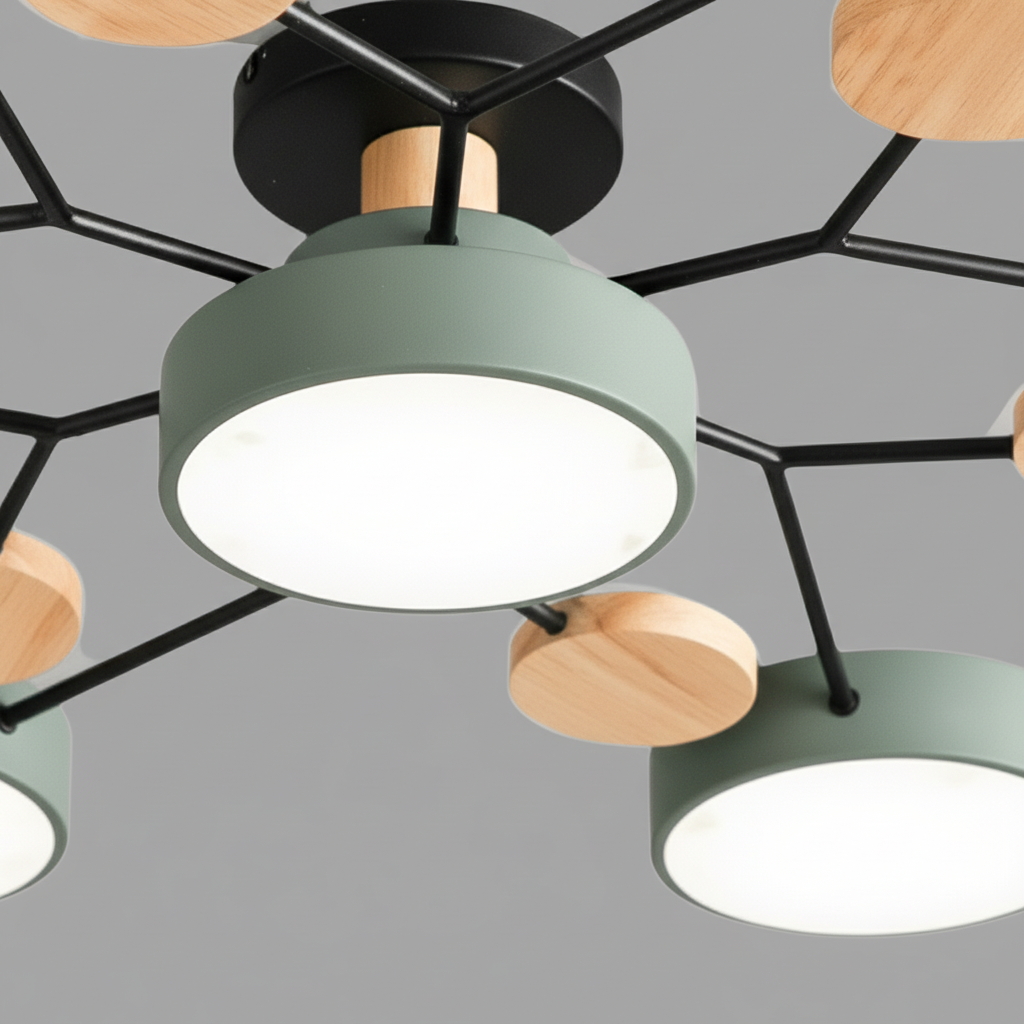 Biała lampa sufitowa LED SkandiGlow. Elegancka skandynawska lampa, zapewnia ciepłe i nowoczesne oświetlenie.