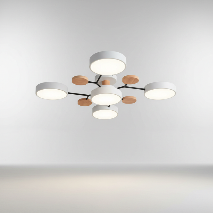 Lampa LED SkandiGlow do sypialni. Skandynawskie oświetlenie sufitowe z ciepłym, relaksującym światłem.