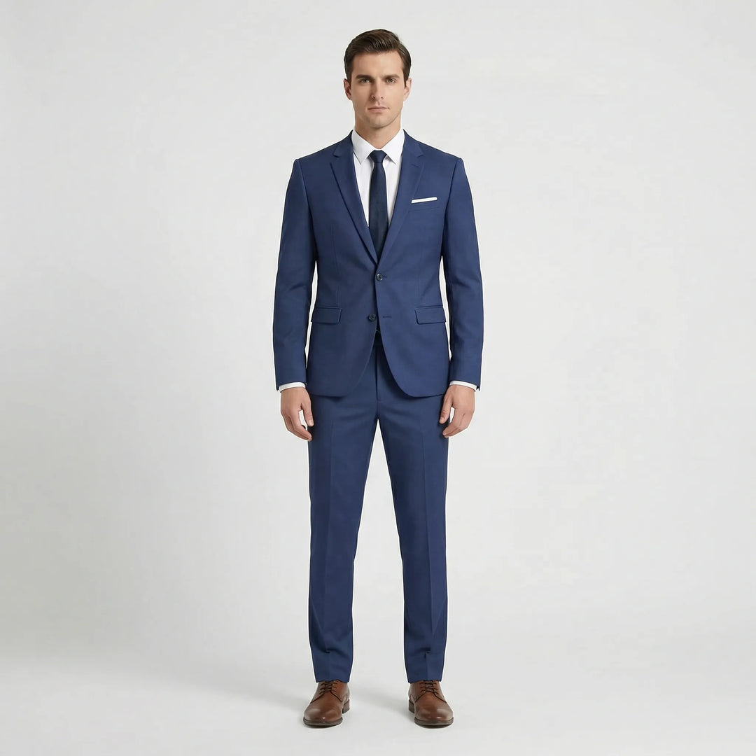 Męski garnitur slim fit Noel, elegancki, formalny, do biura, na wesele i wieczorne wyjścia.