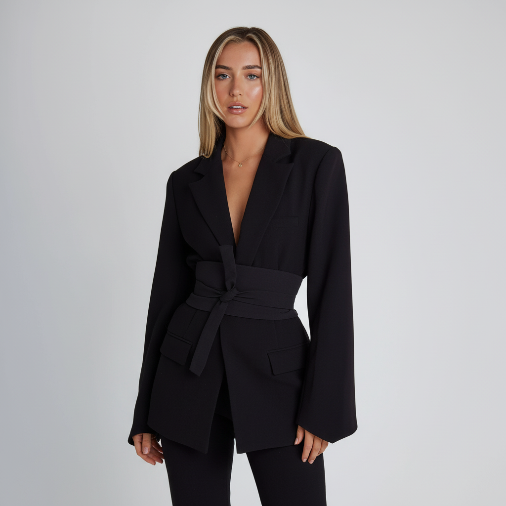 Damska marynarka slim fit w stylizacji eleganckiej. Wygodny żakiet smart casual na jesienne dni i spotkania.
