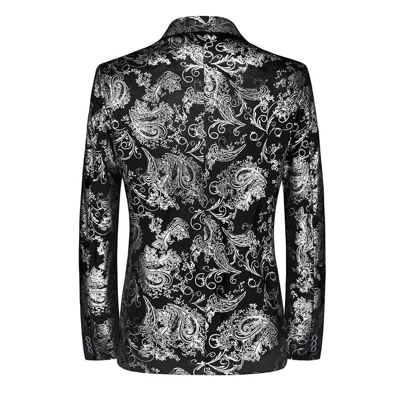Modna męska marynarka slim fit we wzory, idealna na biznesowe spotkania i casualowe wyjścia, elegancki wybór.