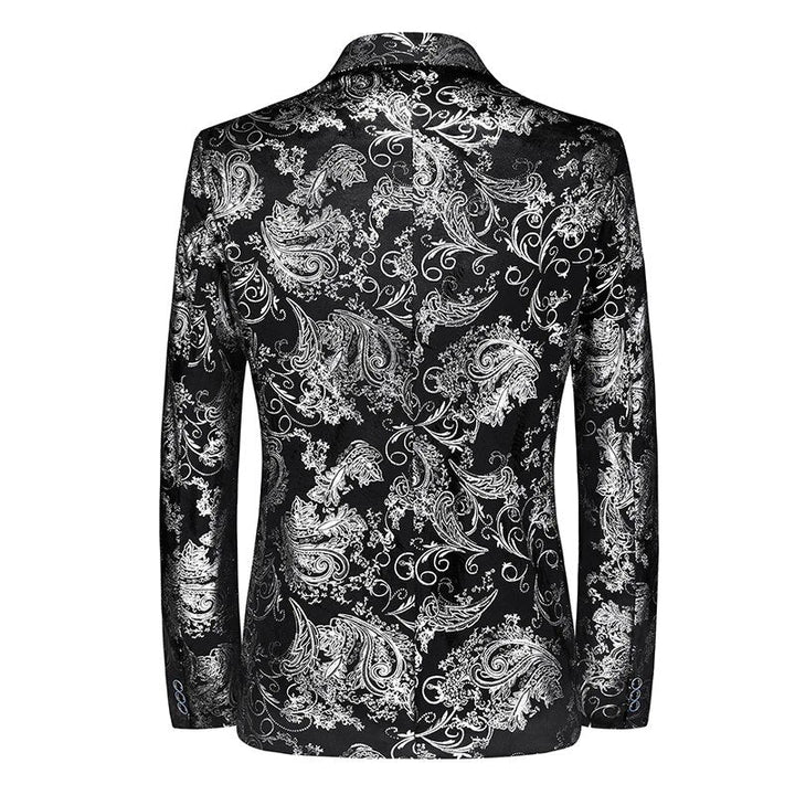 Modna męska marynarka slim fit we wzory, idealna na biznesowe spotkania i casualowe wyjścia, elegancki wybór.