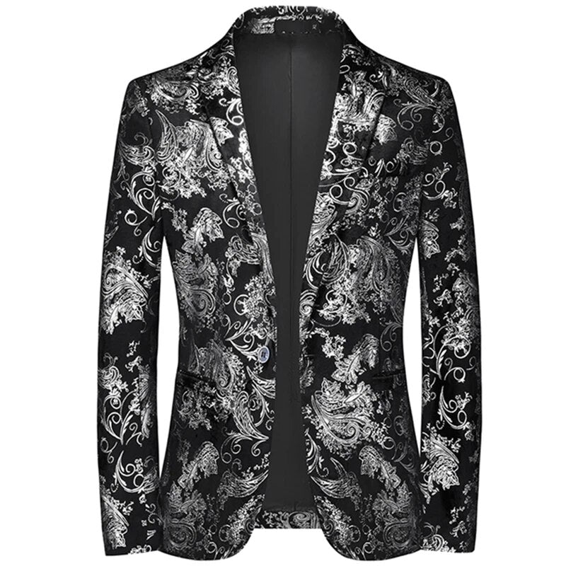 Stylowa męska marynarka slim fit w eleganckie wzory, doskonała na każdą okazję, od biznesu po casual.