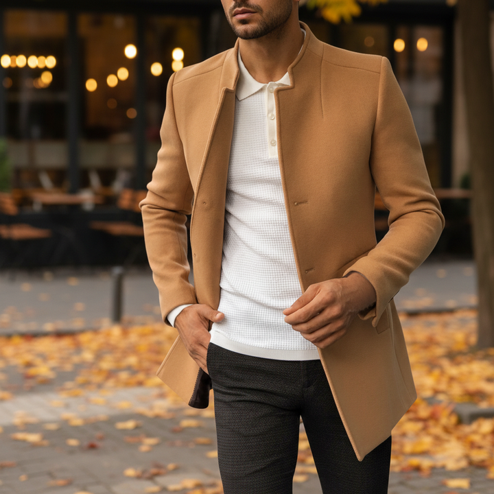 Płaszcz męski zimowy slim fit Oskar. Elegancki, ciepły, modny. Idealny na jesień/zimę.
