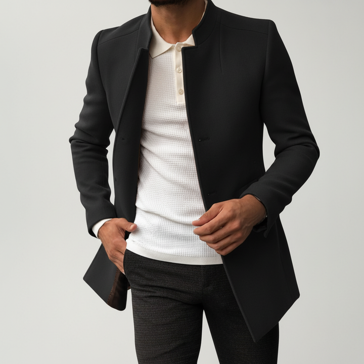 Płaszcz męski Oskar slim fit. Elegancka kurtka zimowa, idealna do stylizacji biznesowych.