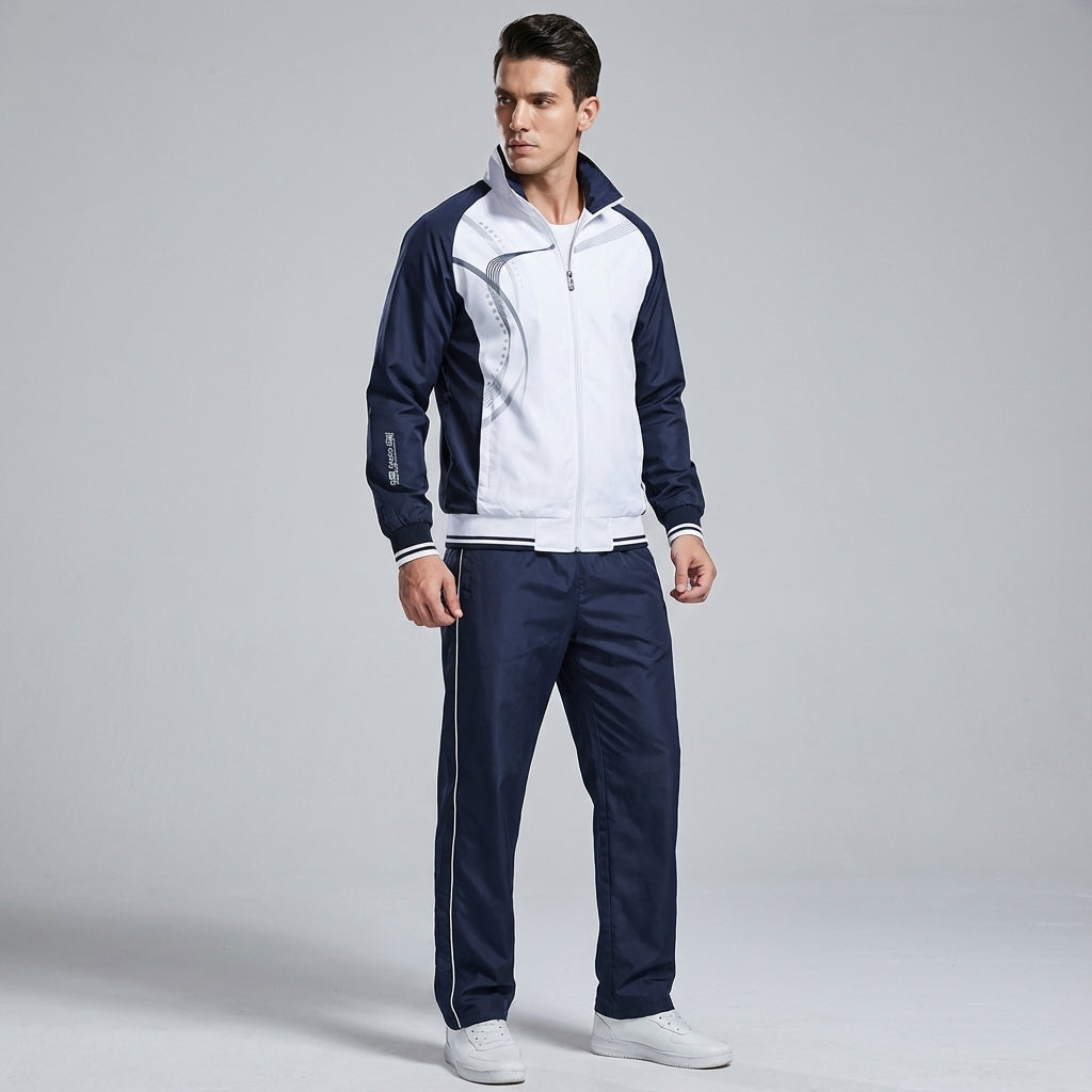 Sportowy męski komplet dresowy Harrison. Dwuczęściowy zestaw: bluza dresowa i spodnie, idealny na aktywność.